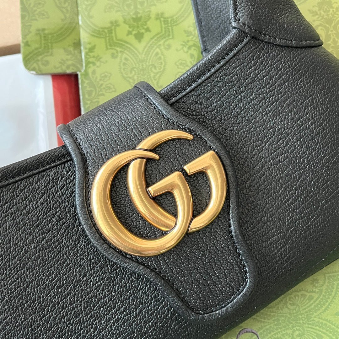 {Style No: PWL1O5DQ} APHRODITE SMALL SHOULDER BAG 27 IN BLACK CALFSKIN GOLD HARDWARE - Image 6