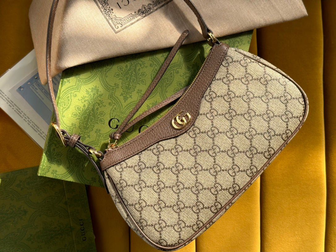 {Style No: DLYA5LAY} OPHIDIA GG SMALL 25 HANDBAG BEIGE AND EBONY SUPREME CANVAS - Image 2
