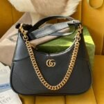 {Style No: 8846HRP3} SHOULDER BAG 25 IN BLACK LAMBSKIN GOLD HARDWARE