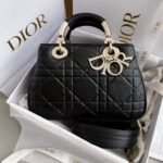 {Style No: WHX2ZOAU} LADY 25 HANDBAG IN BLACK CALFSKIN