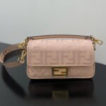 {Style No: JF2V6UEG} FENDI 26 BAGUETTE LIGHT PINK NAPPA LEATHER BAG WITH GOLD HARDWARE