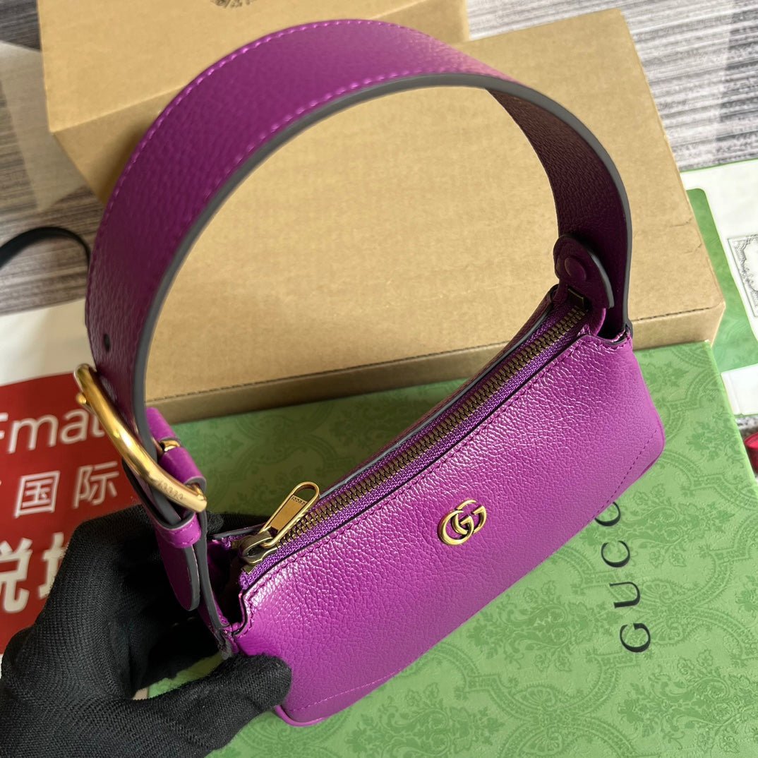 {Style No: EZ5KPNBM} APHRODITE MINI 21 SHOULDER BAG IN VIOLET PURPLE CALFSKIN - Image 7
