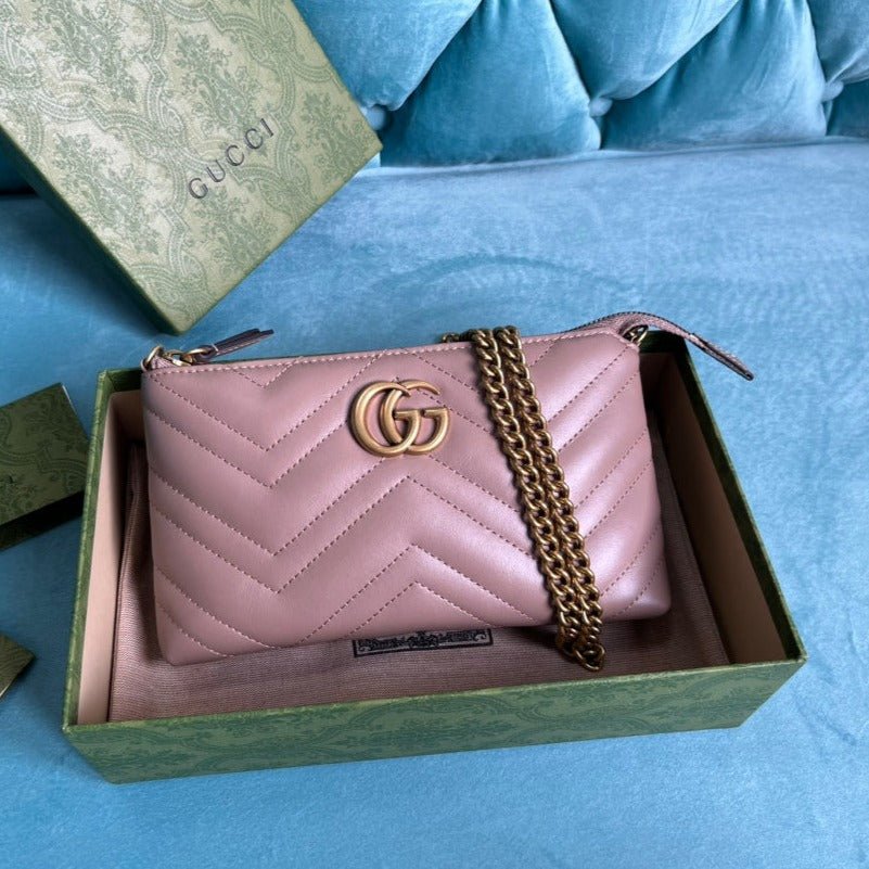 {Style No: DHAHKS7Y} GG MARMONT MINI 22 HANDBAG IN LIGHT PURPLE CALFSKIN
