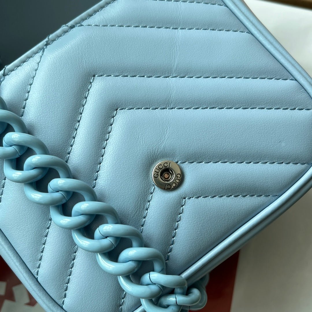 {Style No: F5MV4947} MARMONT BAG 12 IN SKY BLUE CALFSKIN - Image 2