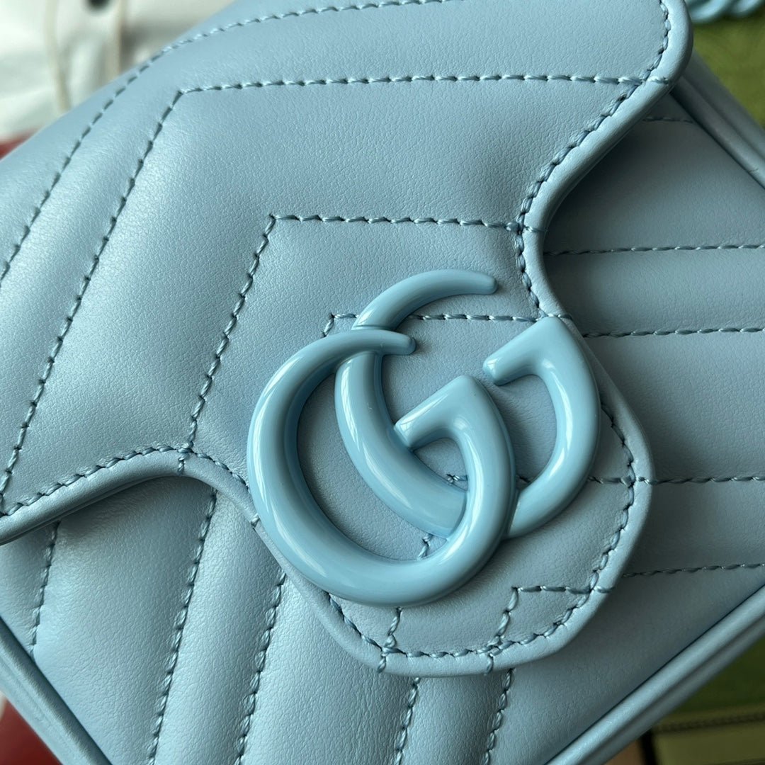 {Style No: F5MV4947} MARMONT BAG 12 IN SKY BLUE CALFSKIN - Image 7