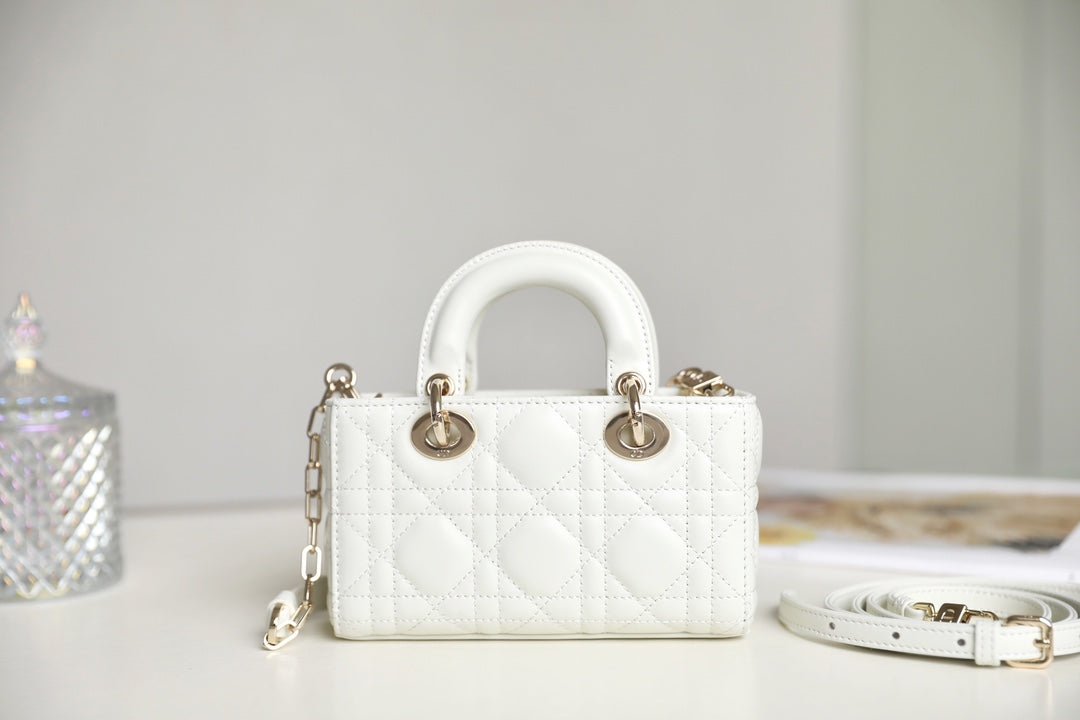 {Style No: 73KGP25Z} LADY D-JOY MICRO 16 IN WHITE LAMBSKIN - Image 3