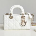 {Style No: 73KGP25Z} LADY D-JOY MICRO 16 IN WHITE LAMBSKIN