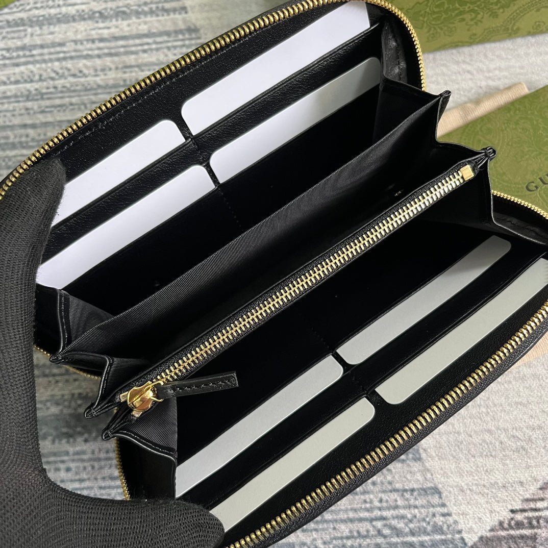 {Style No: HVNT2ILQ} GG BLONDIE 21 FULL ZIP WALLET IN BLACK CALFSKIN - Image 7