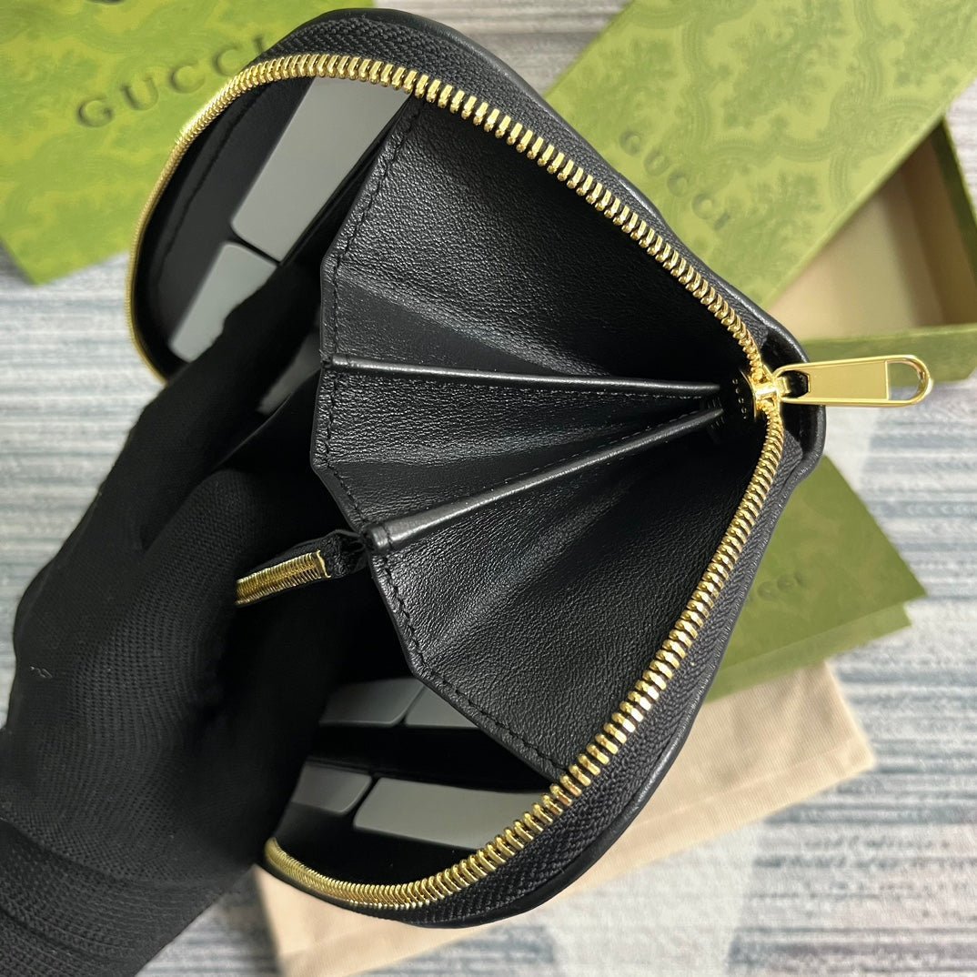 {Style No: HVNT2ILQ} GG BLONDIE 21 FULL ZIP WALLET IN BLACK CALFSKIN - Image 5