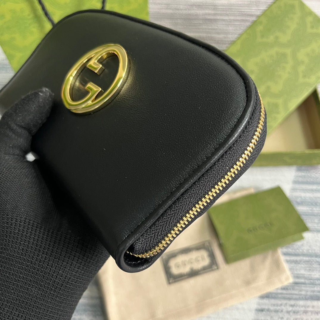 {Style No: HVNT2ILQ} GG BLONDIE 21 FULL ZIP WALLET IN BLACK CALFSKIN - Image 3