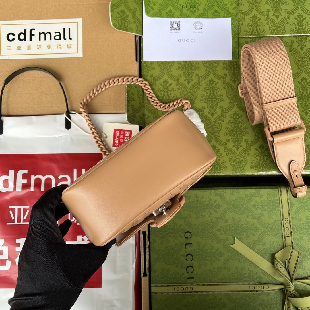 {Style No: I3HM59QP} MARMONT QUILTED SHOULDER BAG 18 IN CIDER BROWN CALFSKIN - Image 3