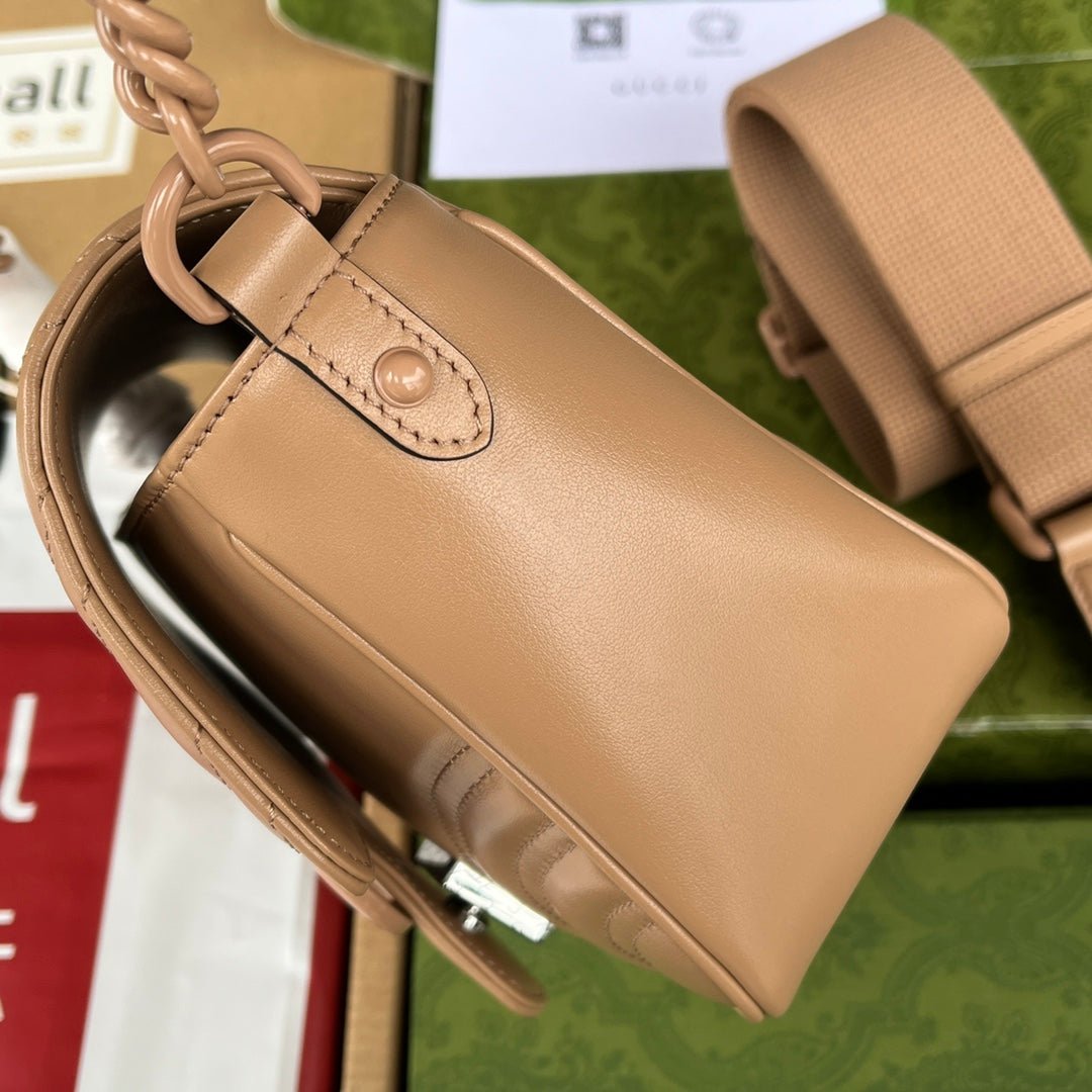 {Style No: I3HM59QP} MARMONT QUILTED SHOULDER BAG 18 IN CIDER BROWN CALFSKIN - Image 4
