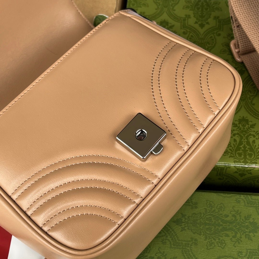 {Style No: I3HM59QP} MARMONT QUILTED SHOULDER BAG 18 IN CIDER BROWN CALFSKIN - Image 6