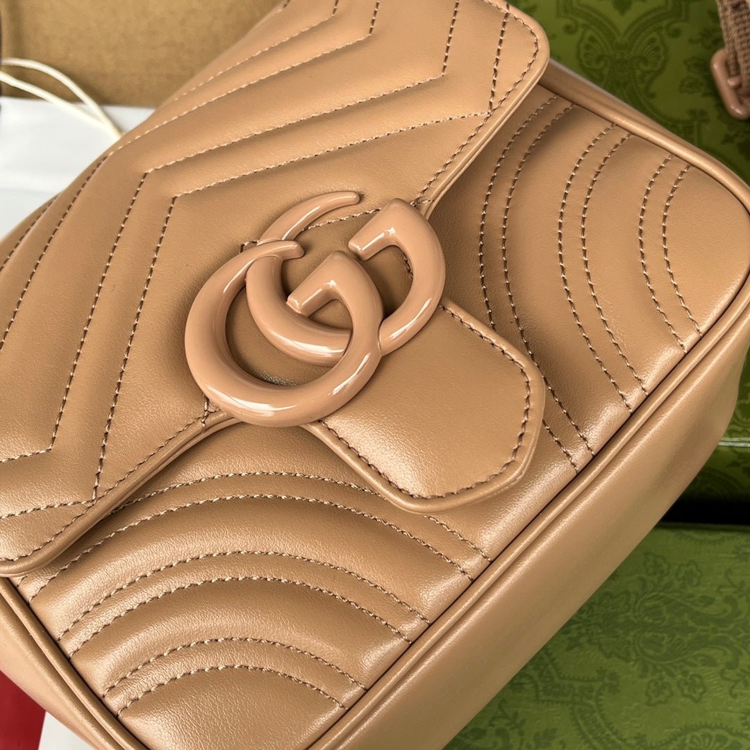{Style No: I3HM59QP} MARMONT QUILTED SHOULDER BAG 18 IN CIDER BROWN CALFSKIN - Image 7