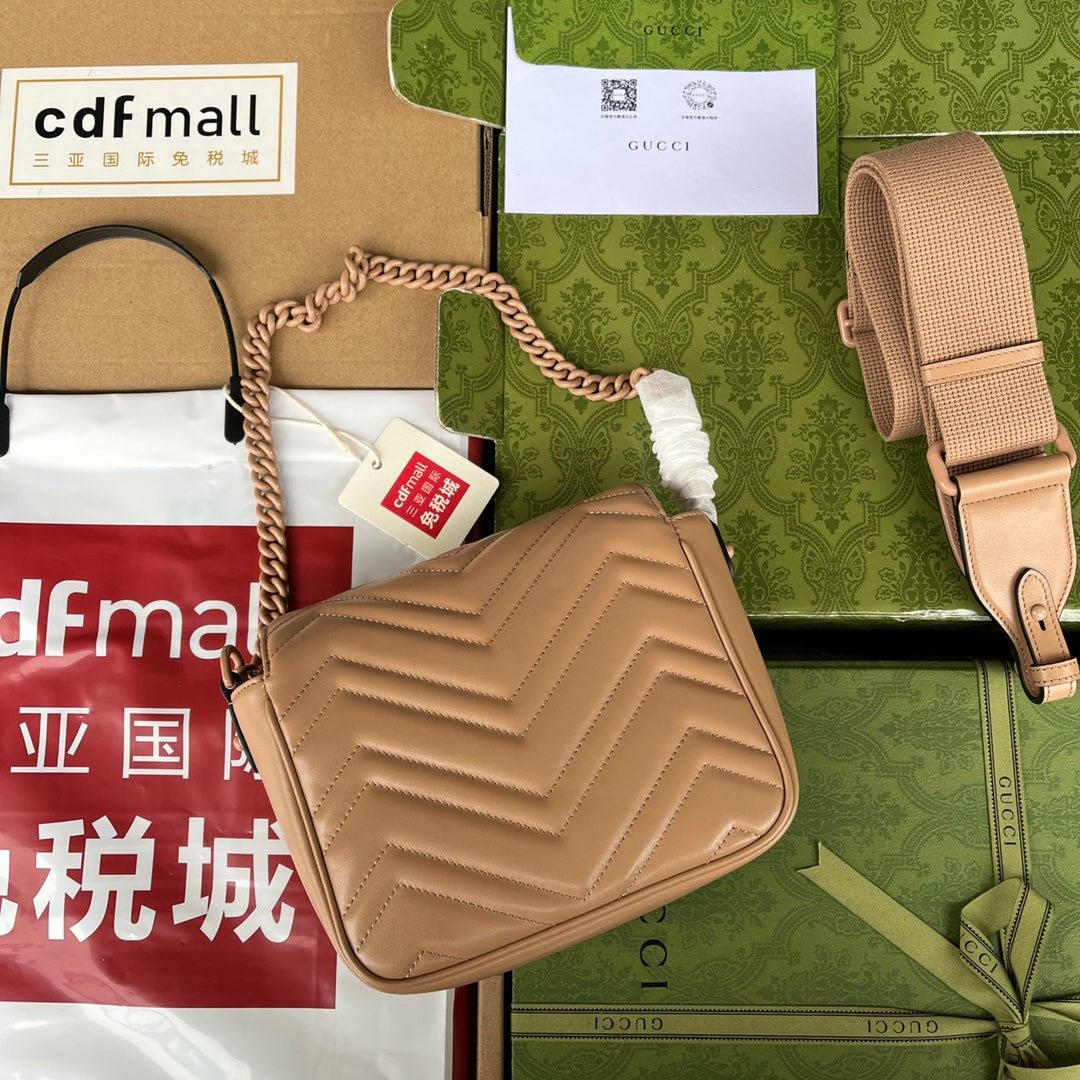 {Style No: I3HM59QP} MARMONT QUILTED SHOULDER BAG 18 IN CIDER BROWN CALFSKIN - Image 8