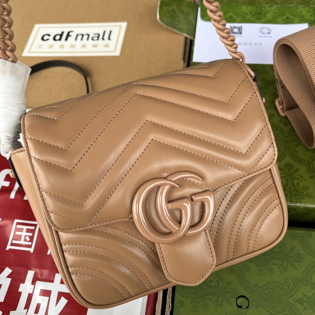 {Style No: I3HM59QP} MARMONT QUILTED SHOULDER BAG 18 IN CIDER BROWN CALFSKIN - Image 9