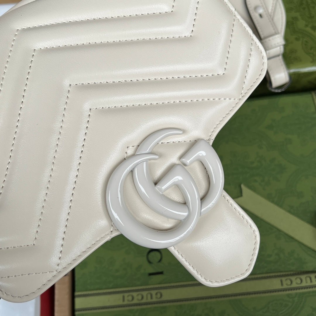 {Style No: STODW1SM} MARMONT QUILTED SHOULDER BAG 18 IN WHITE CALFSKIN - Image 5