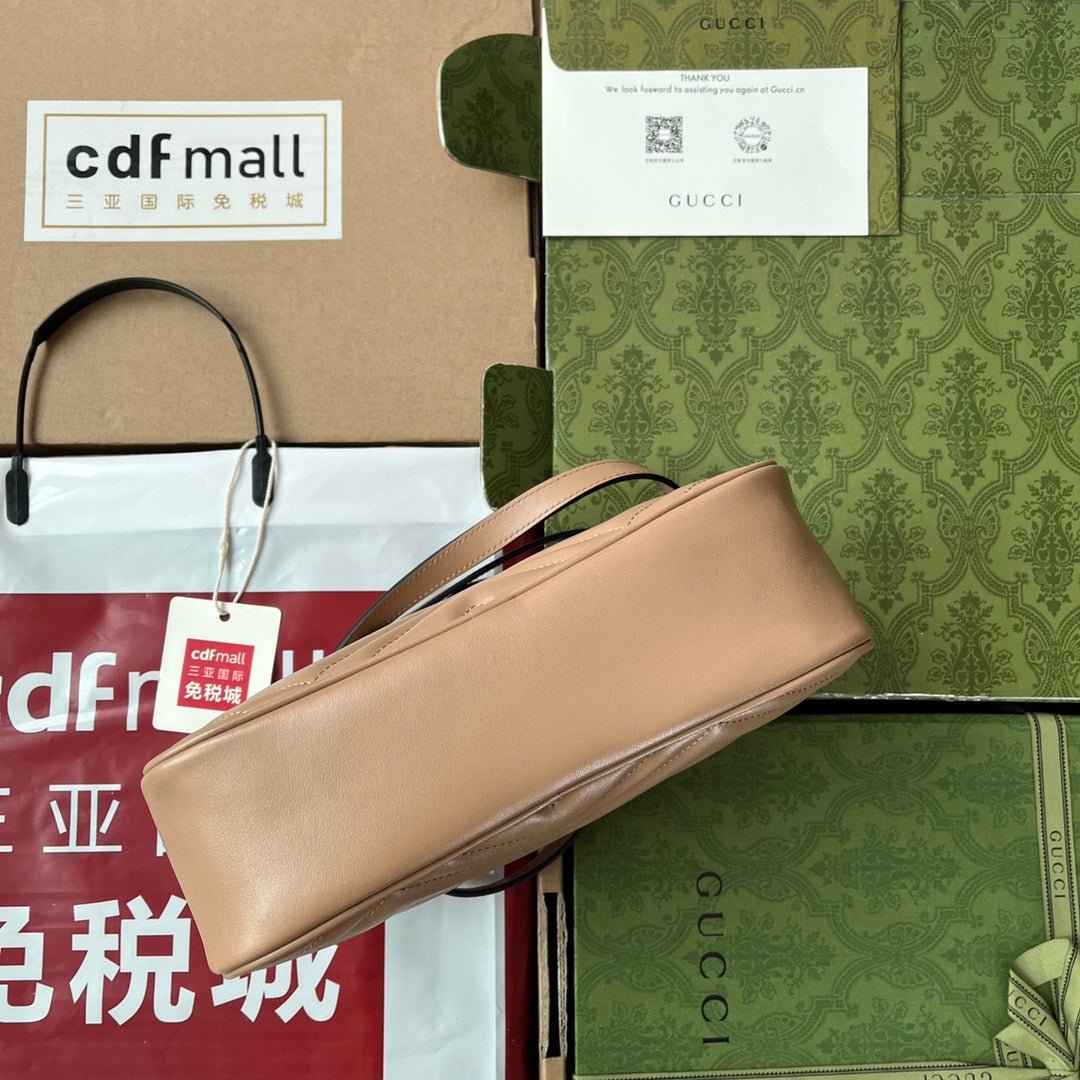 {Style No: LIUFD5TX} MARMONT SHOULDER BAG 24 IN BEIGE CALFSKIN - Image 7