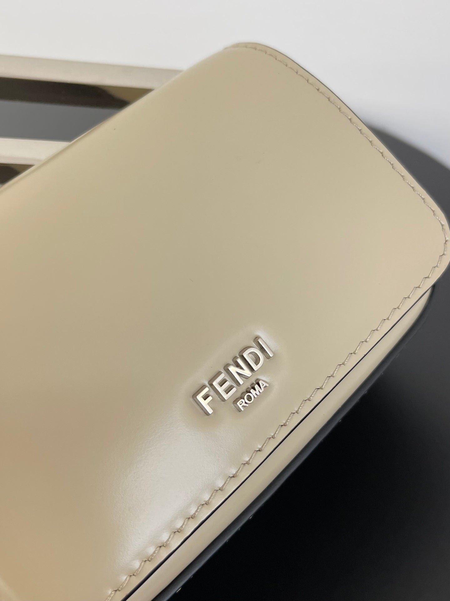 {Style No: WQRKMZ9J} FENDI MINI FIRST SIGHT 13 BAG IN TAN BROWN CALFSKIN WITH SILVER HARDWARE - Image 4