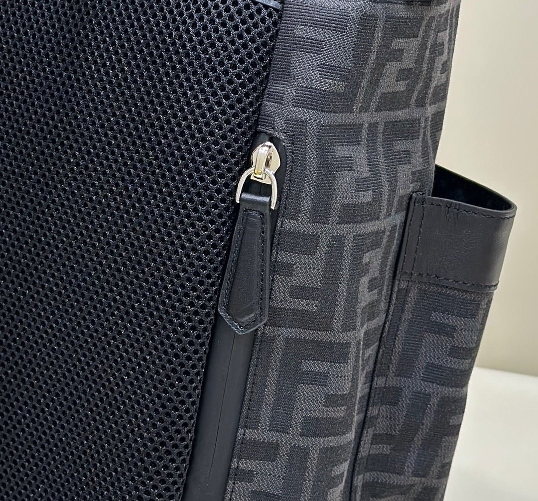 {Style No: 5AEQZRGS} FENDI STRIKE 41 MEDIUM FF BLACK JACQUARD FABRIC BACKPACK - Image 5