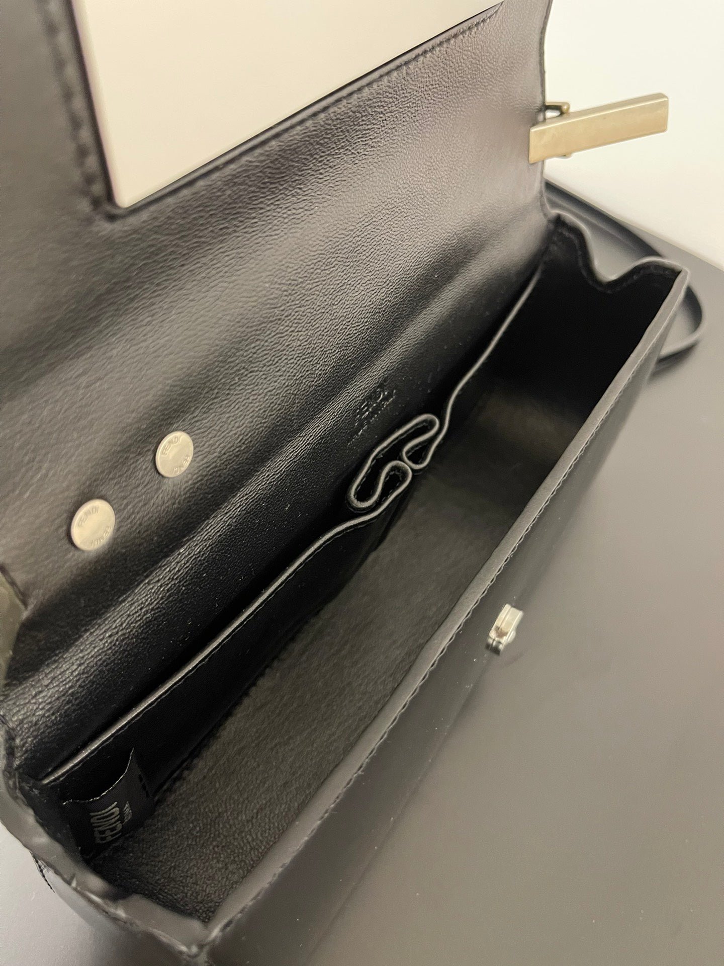{Style No: 5GOV267P} FENDI MINI FIRST SIGHT 23 BAG IN BLACK CALFSKIN WITH SILVER HARDWARE - Image 6