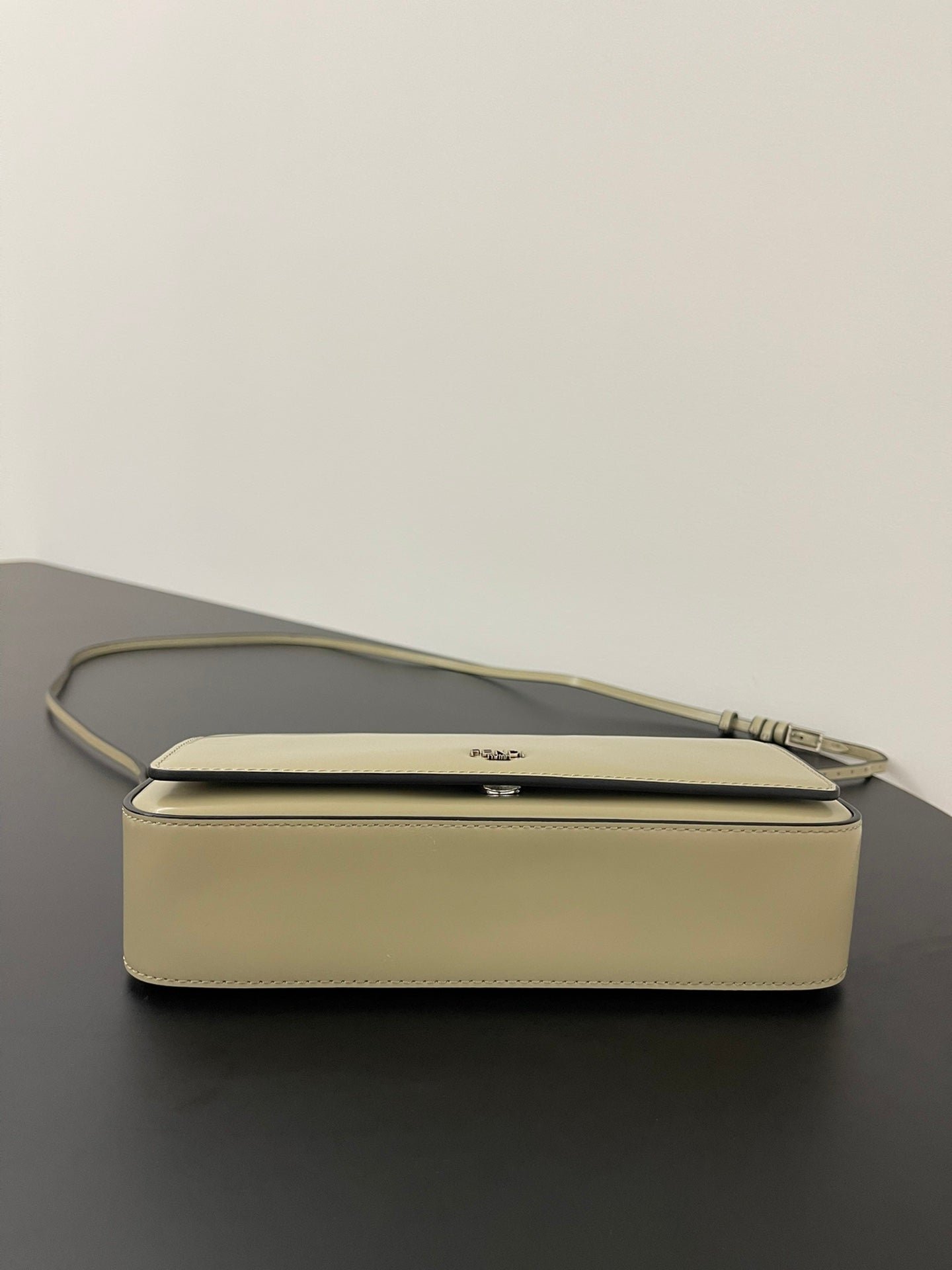 {Style No: HESOQL6W} FENDI MINI FIRST SIGHT 23 BAG IN ECRU BROWN CALFSKIN WITH SILVER HARDWARE - Image 8