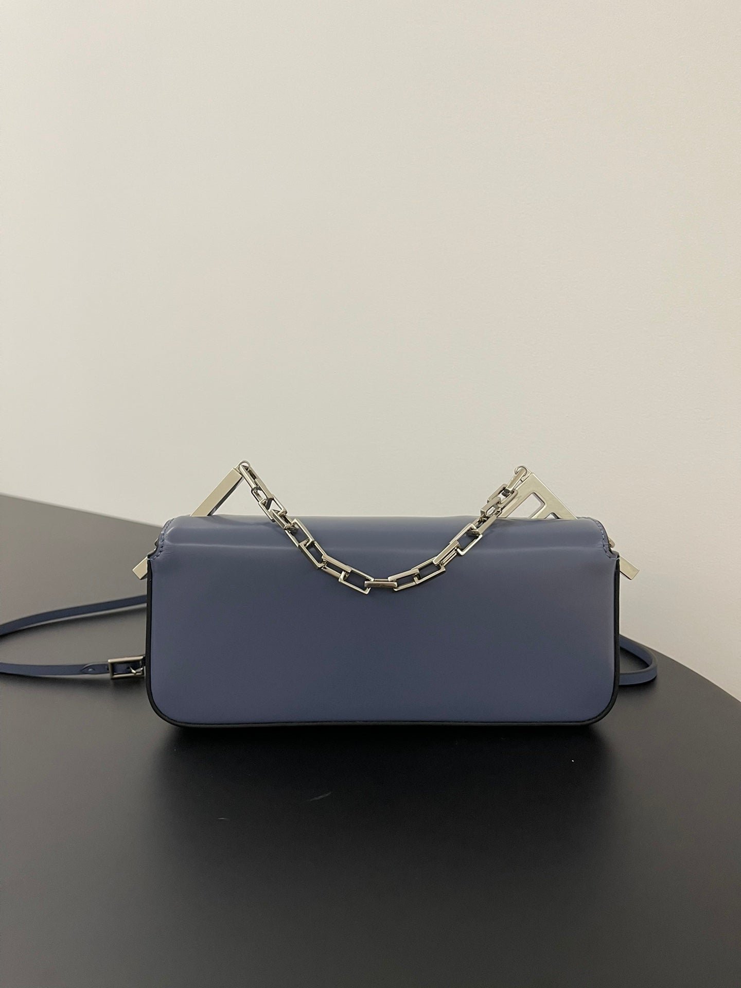 {Style No: IKIS9IUJ} FENDI MINI FIRST SIGHT 23 BAG IN INDIGO BLUE CALFSKIN WITH SILVER HARDWARE - Image 4