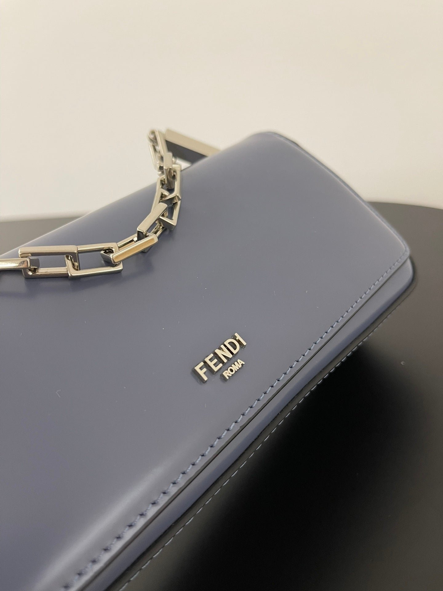 {Style No: IKIS9IUJ} FENDI MINI FIRST SIGHT 23 BAG IN INDIGO BLUE CALFSKIN WITH SILVER HARDWARE - Image 6