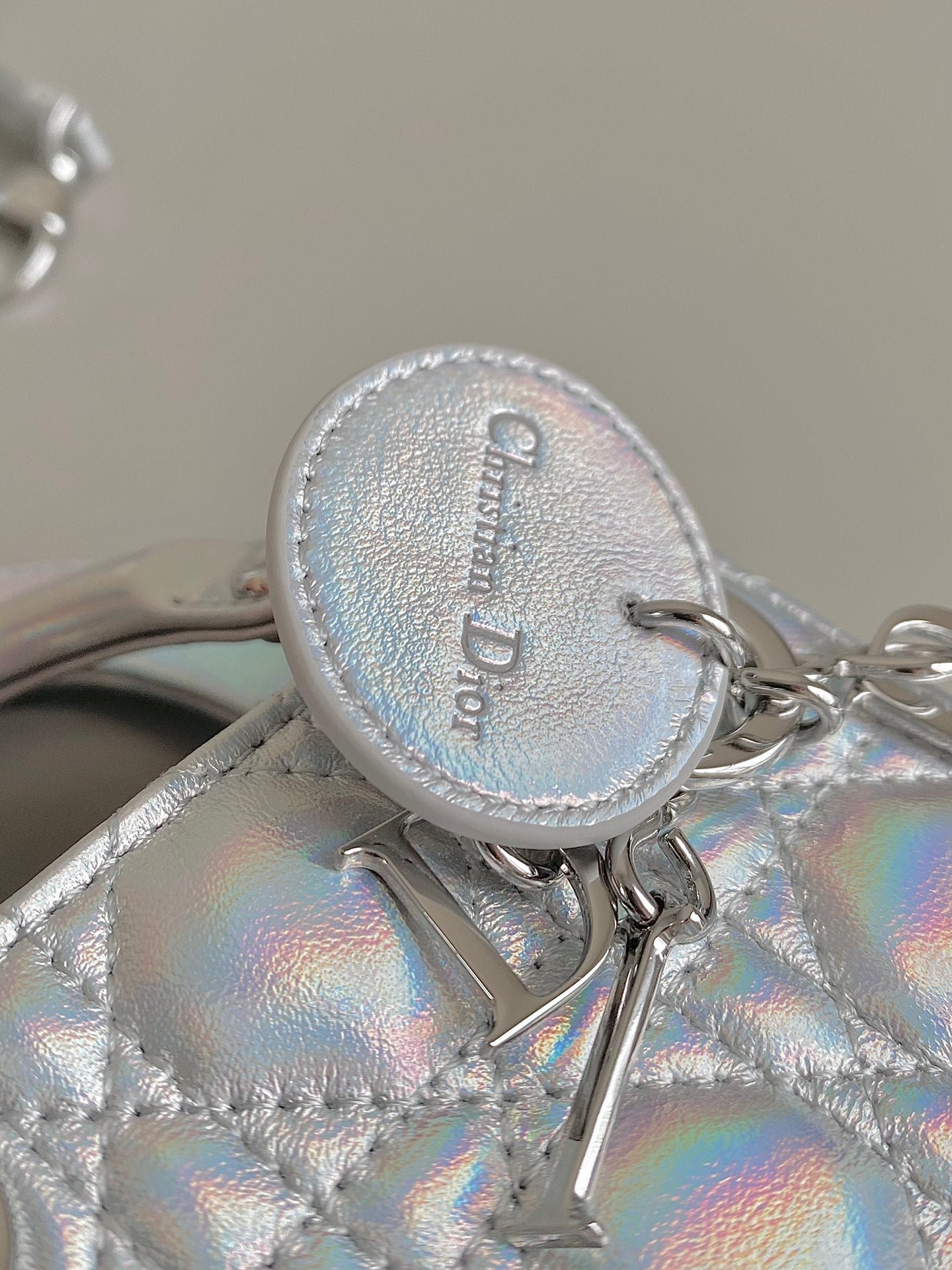 {Style No: JUTDB722} MICRO LADY 12 BAG IN SILVER LAMBSKIN - Image 7