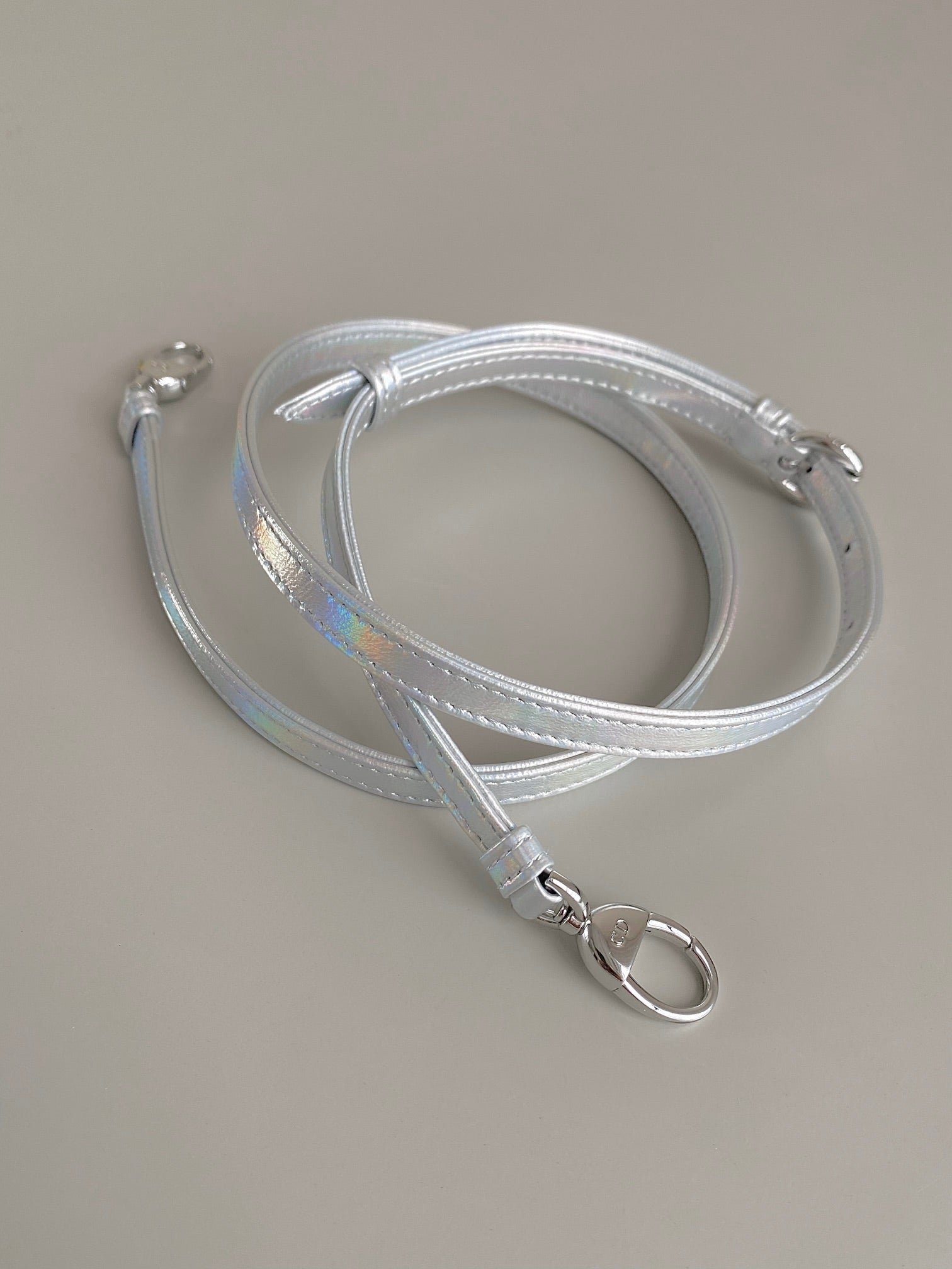 {Style No: JUTDB722} MICRO LADY 12 BAG IN SILVER LAMBSKIN - Image 5