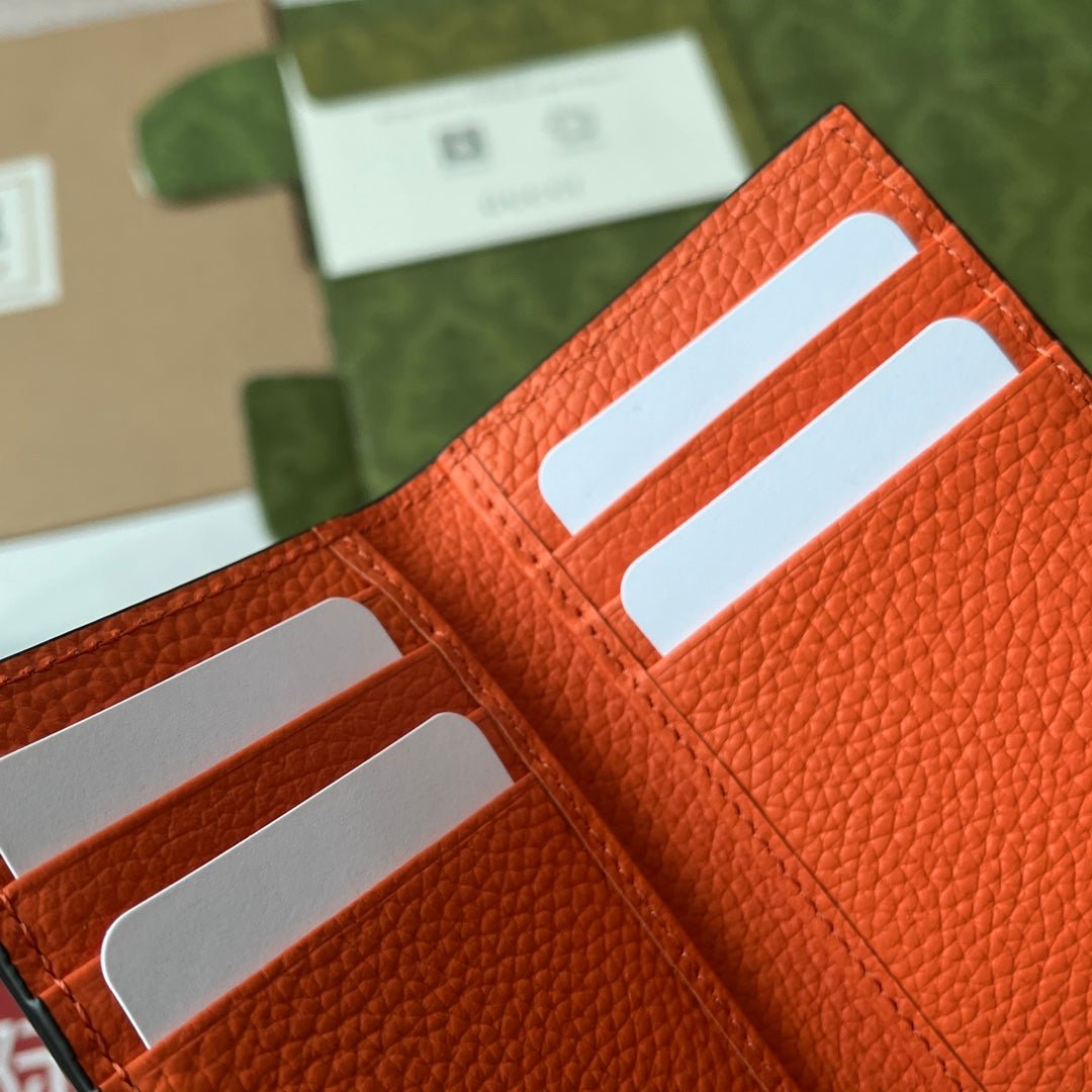 {Style No: EBW7AUMC} CARD HOLDER 12 IN ORANGE EMBOSSED CALFSKIN - Image 6