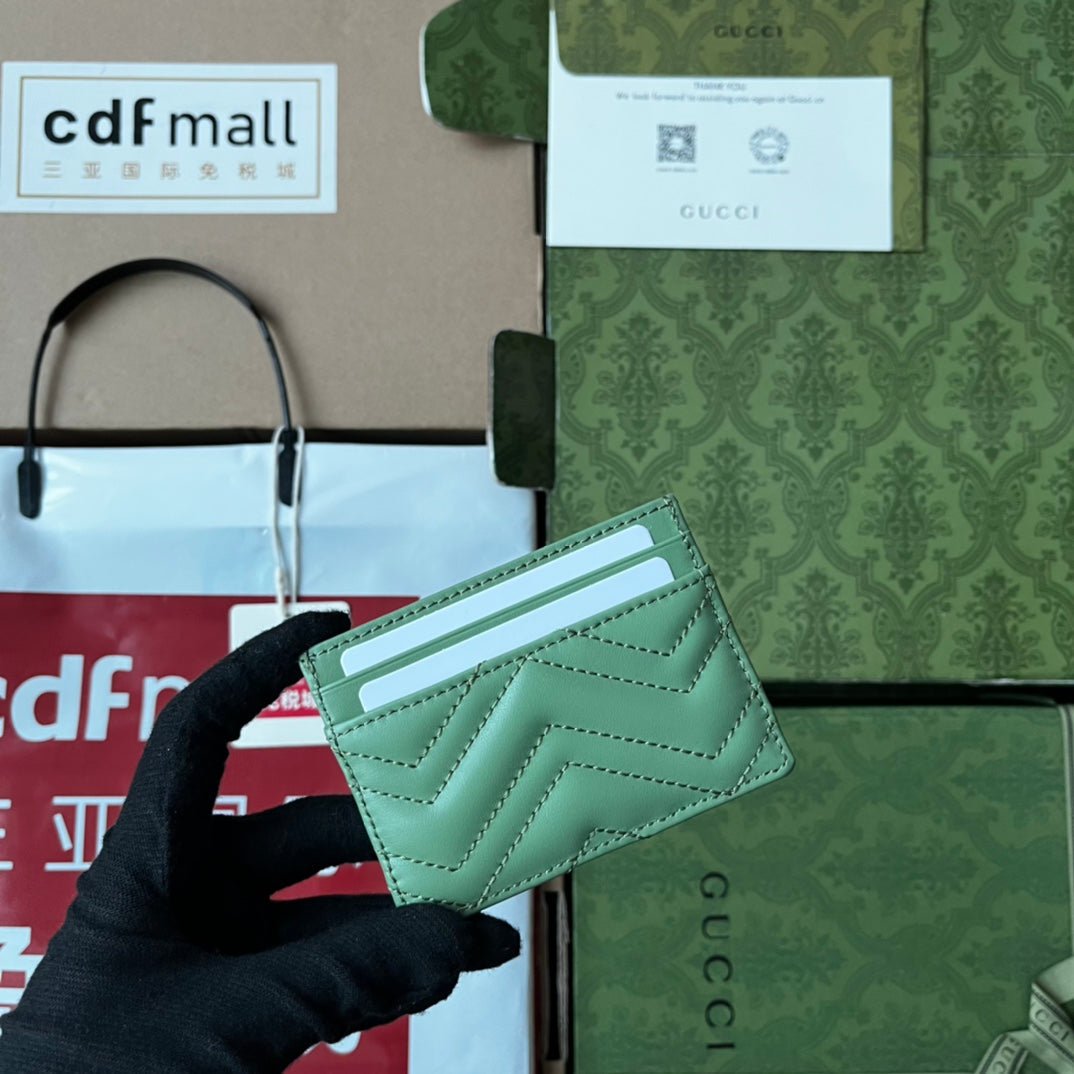 {Style No: QGLWQQ8Y} MARMONT QUILTED CARD CASE 10 IN LIGHT GREEN LAMBSKIN - Image 7
