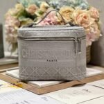 {Style No: B1KC5EOM} SMALL 25 TRAVEL VANITY CASE WITH SHOULDER STRAP DOVE GRAY