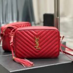 {Style No: EIMVYQ7J} LOU CAMERA 23 RED LAMBSKIN GOLD HARDWARE