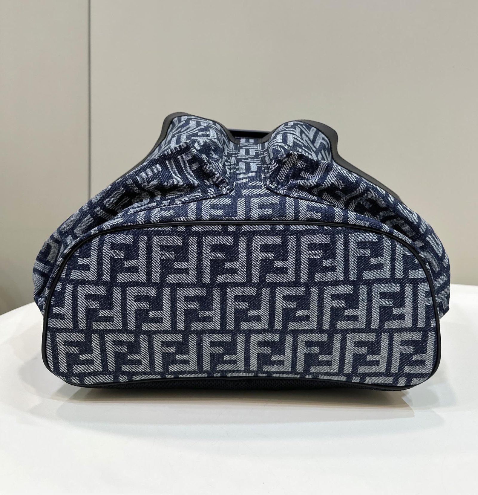 {Style No: SK985NJZ} FENDI STRIKE LARGE 46 FF MIDNIGHT BLUE JACQUARD FABRIC BACKPACK - Image 4