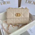 {Style No: VOR45KO9} MINI CHAIN BAG 17 IN BEIGE CALFSKIN