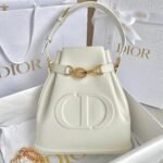 {Style No: XCGOV5UF} MEDIUM C’EST 24 IN WHITE CD-EMBOSSED CALFSKIN