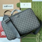 {Style No: Y6LQJX39} OPHIDIA SHOULDER BAG 36 IN DARK GREY GG CALFSKIN