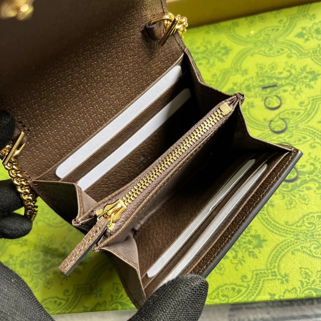 {Style No: HGLZV6G5} BLONDIE INTERLOCK MINI SHOULDER BAG 12 IN BEIGE CANVAS AND DARK BROWN CALFSKIN TRIM - Image 2