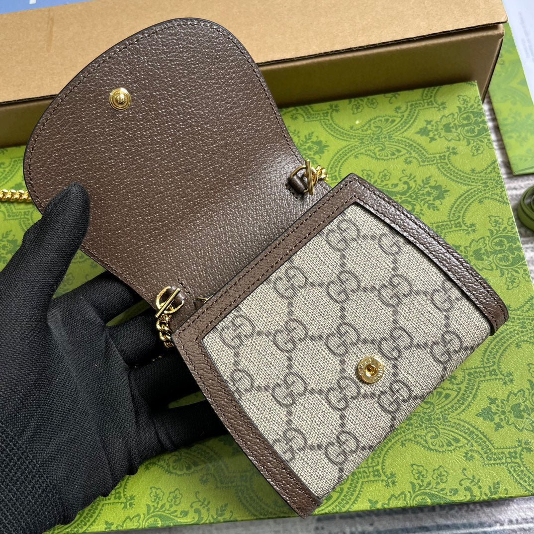 {Style No: HGLZV6G5} BLONDIE INTERLOCK MINI SHOULDER BAG 12 IN BEIGE CANVAS AND DARK BROWN CALFSKIN TRIM - Image 4