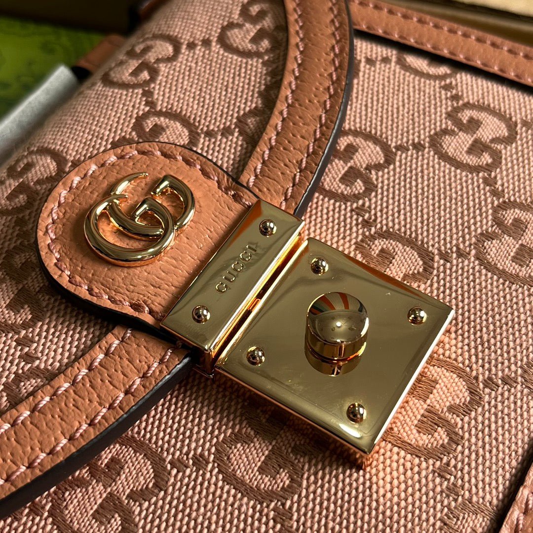 {Style No: VOOJX833} GG OPHIDIA MINI 17 HANDBAG IN LIGHT PINK CANVAS - Image 5