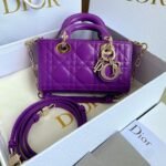 {Style No: VNN1ZUE7} MINI D-JOY BAG 17 IN VIOLET PURPLE LAMBSKIN