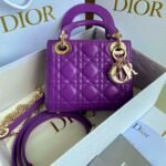 {Style No: 6DOQZ8BH} LADY 17 IN VIOLET PURPLE LAMBSKIN WITH CANNAGE PATTERN
