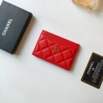 {Style No: ZAT61O5W} CC CARD HOLDER 11.2 ROSE GRAINED CALFSKIN GOLD ICON