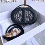 {Style No: S72CMUG9} SIGNATURE 18 OVAL BAG IN BLUE OBLIQUE JACQUARD