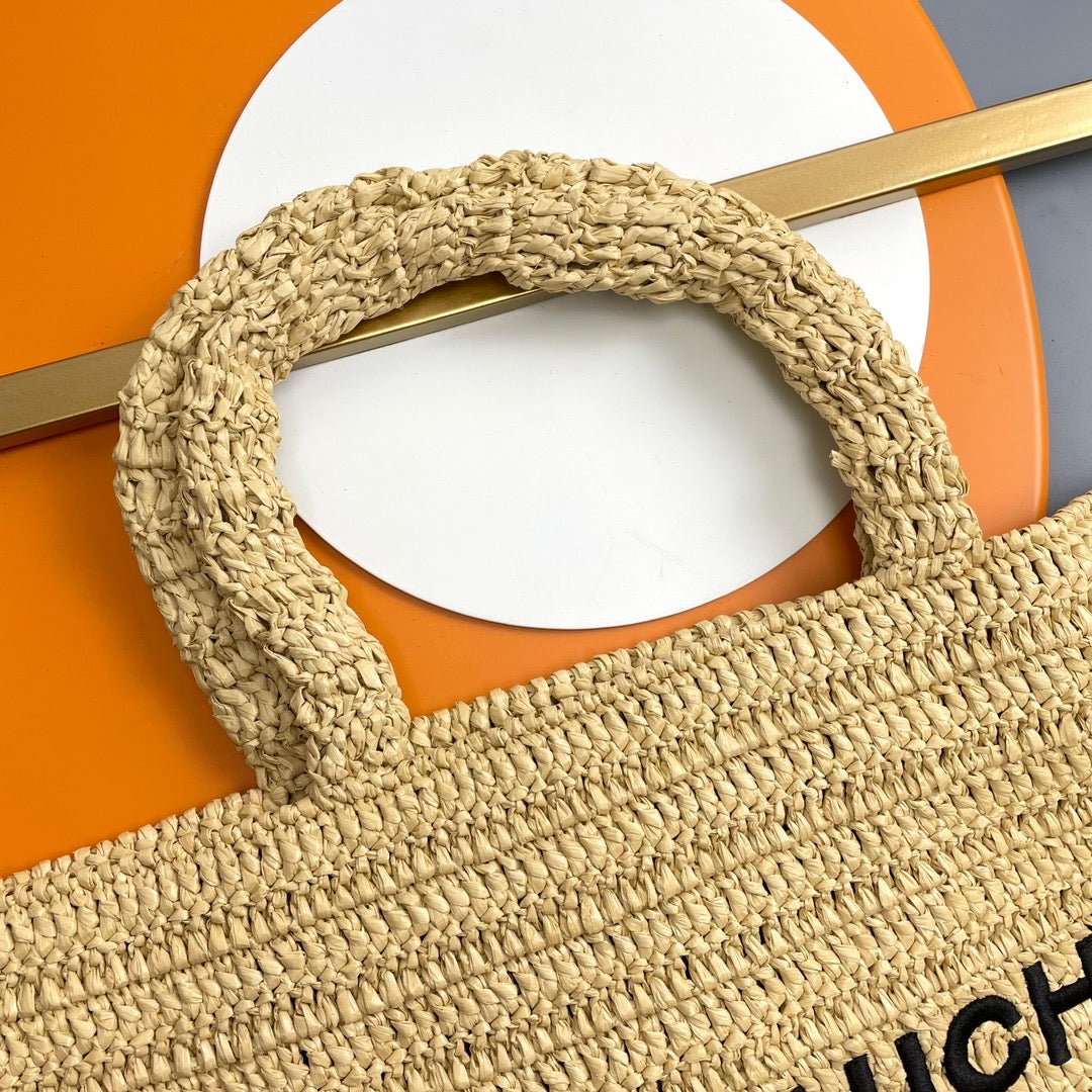 {Style No: XD5PQBVB} RIVE GAUCHE TOTE BAG 38 IN LIGHT YELLOW RAFFIA - Image 2