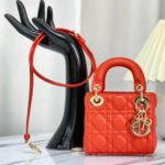 {Style No: KHNVC39V} MICRO LADY 12 BAG IN SCARLET RED LAMBSKIN