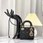 {Style No: VRZQ1L6G} MICRO LADY 12 BAG IN BLACK LAMBSKIN
