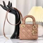 {Style No: HRAHE9WO} MICRO LADY 12 BAG IN CAMEL BEIGE LAMBSKIN