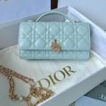 {Style No: 1XH7ATBW} LADY 21 CHAIN BAG IN LIGHT BLUE LAMBSKIN